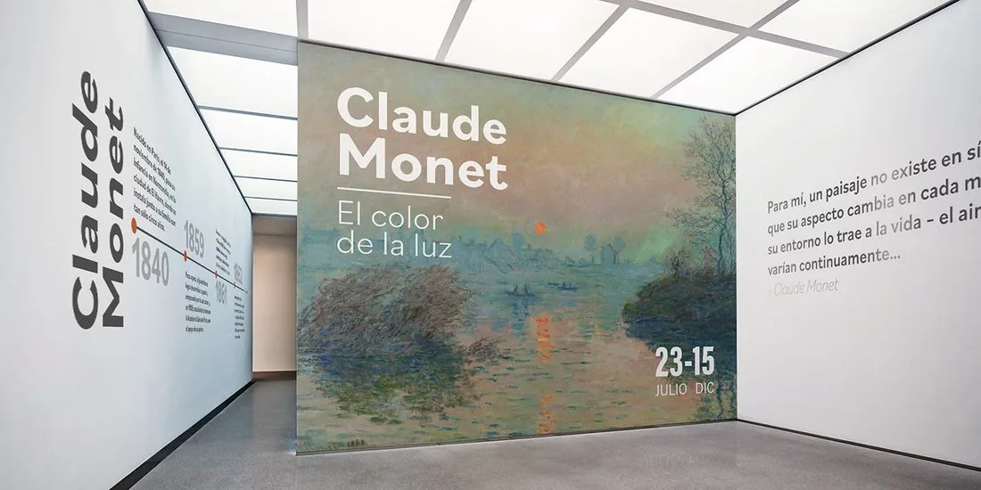 Mural gráfico de gran formato para una exposición de Claude Monet, impreso por Digital Gold